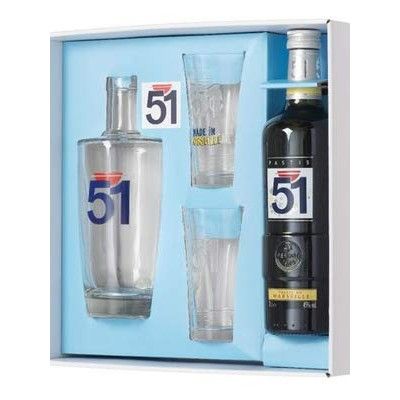 Coffret Pastis 51 - 70cl + carafe + 2 verres - Coffrets/cadeaux
