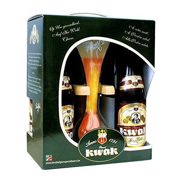Drinkshop - Idée cadeau N°3 : le coffret bois Kwak avec son verre