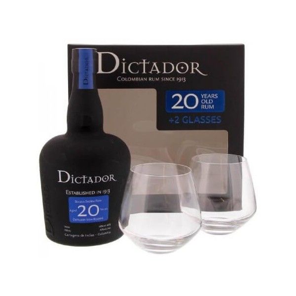 Coffret Dictador 20 ans + 2 verres