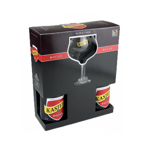 Coffret Bière Kasteel Rouge 2x75cl + 1 verre - Coffrets/cadeaux
