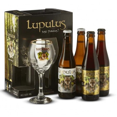 Coffret Lupulus 4x33cl + 1 verre - Coffrets/cadeaux